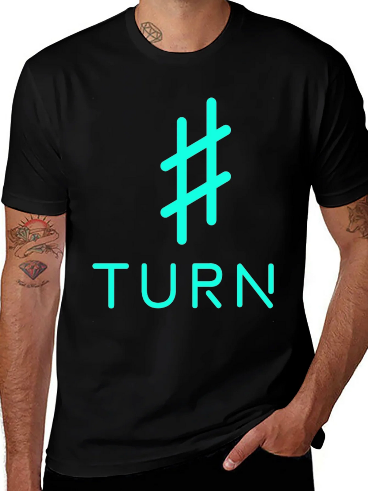 Hashtag Turn Graphic Tee - Black Cotton product image 1
