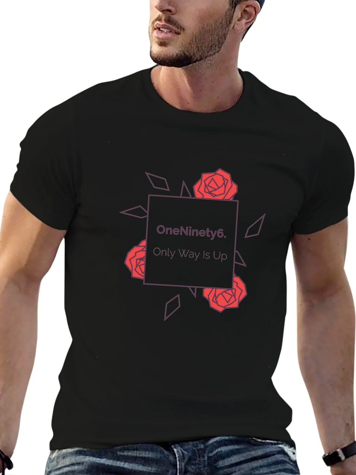OneNinety6 Rose Graphic Tee - Black Cotton Blend product image 4