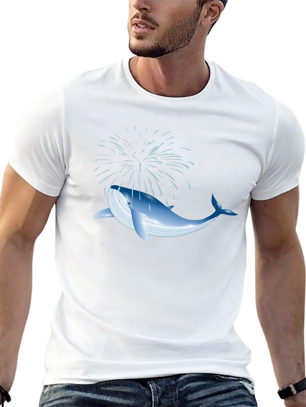 Whale Fireworks Graphic Tee - Black Cotton Blend product image 12