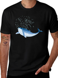 Whale Fireworks Graphic Tee - Black Cotton Blend product image 1