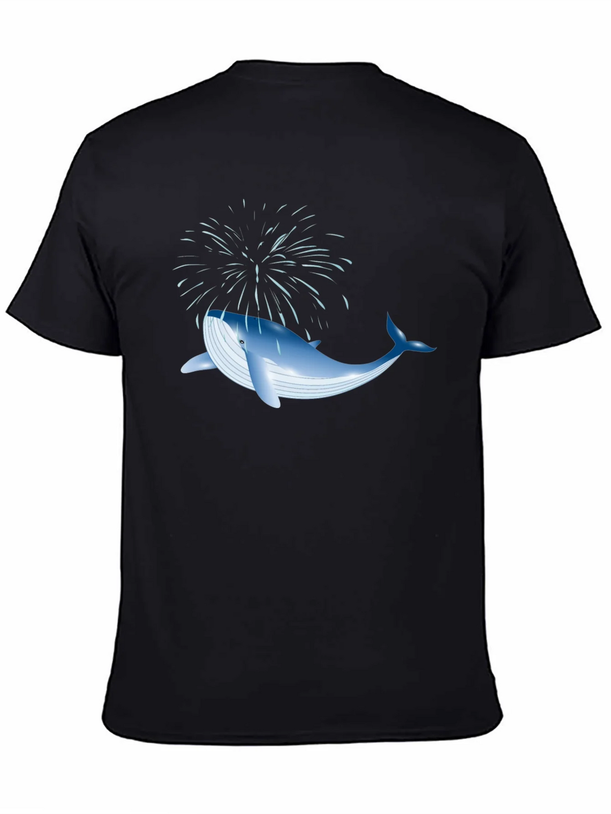 Whale Fireworks Graphic Tee - Black Cotton Blend product image 4