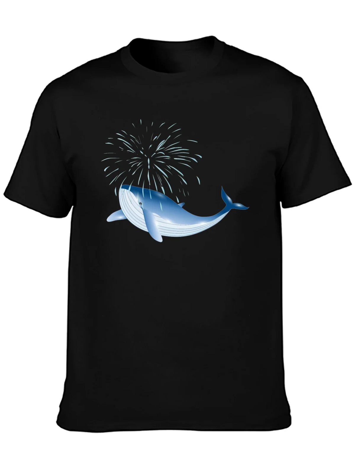 Whale Fireworks Graphic Tee - Black Cotton Blend product image 3