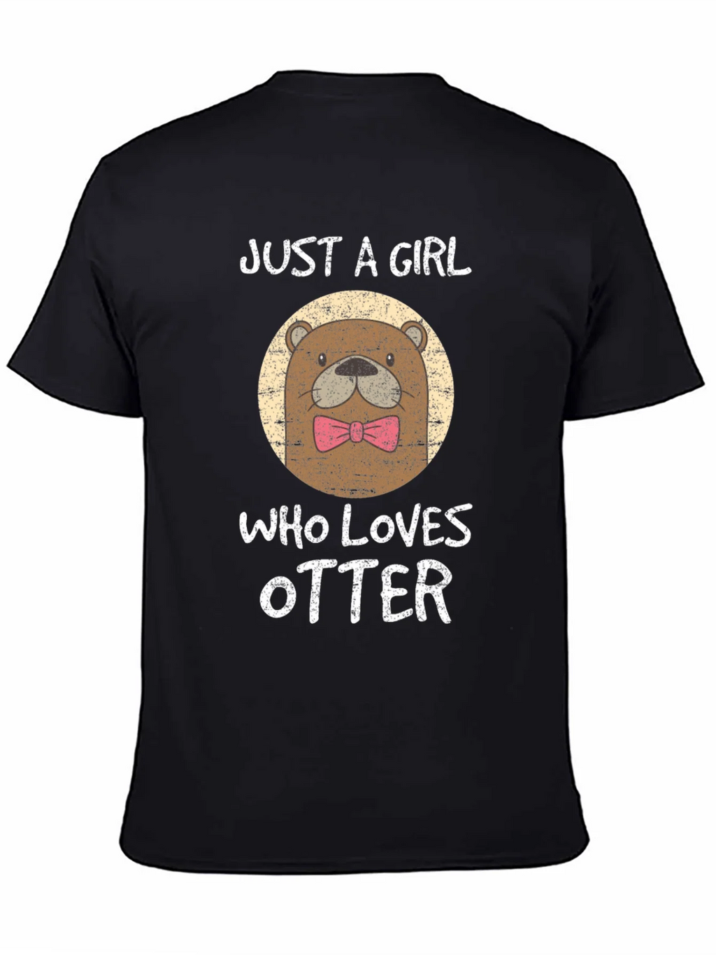 Just a Girl Who Loves Otters Black T-Shirt product image 4