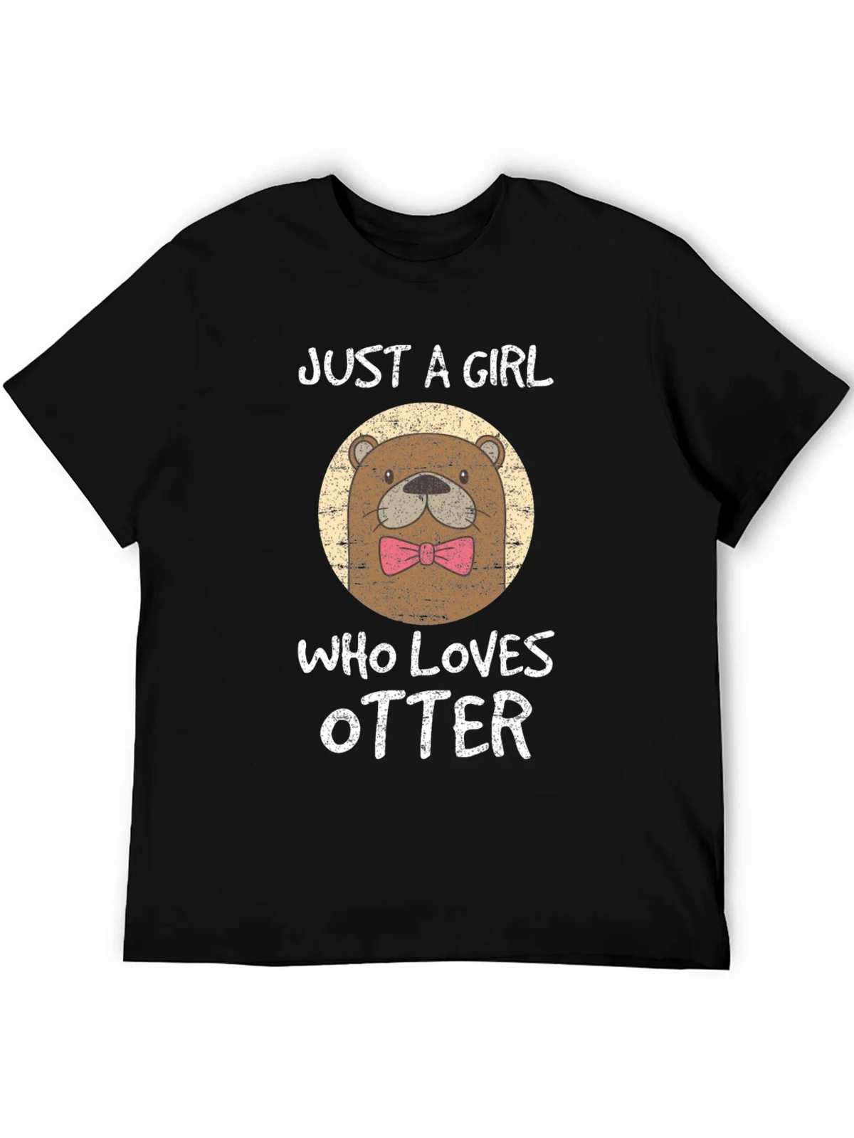 Just a Girl Who Loves Otters Black T-Shirt product image 5