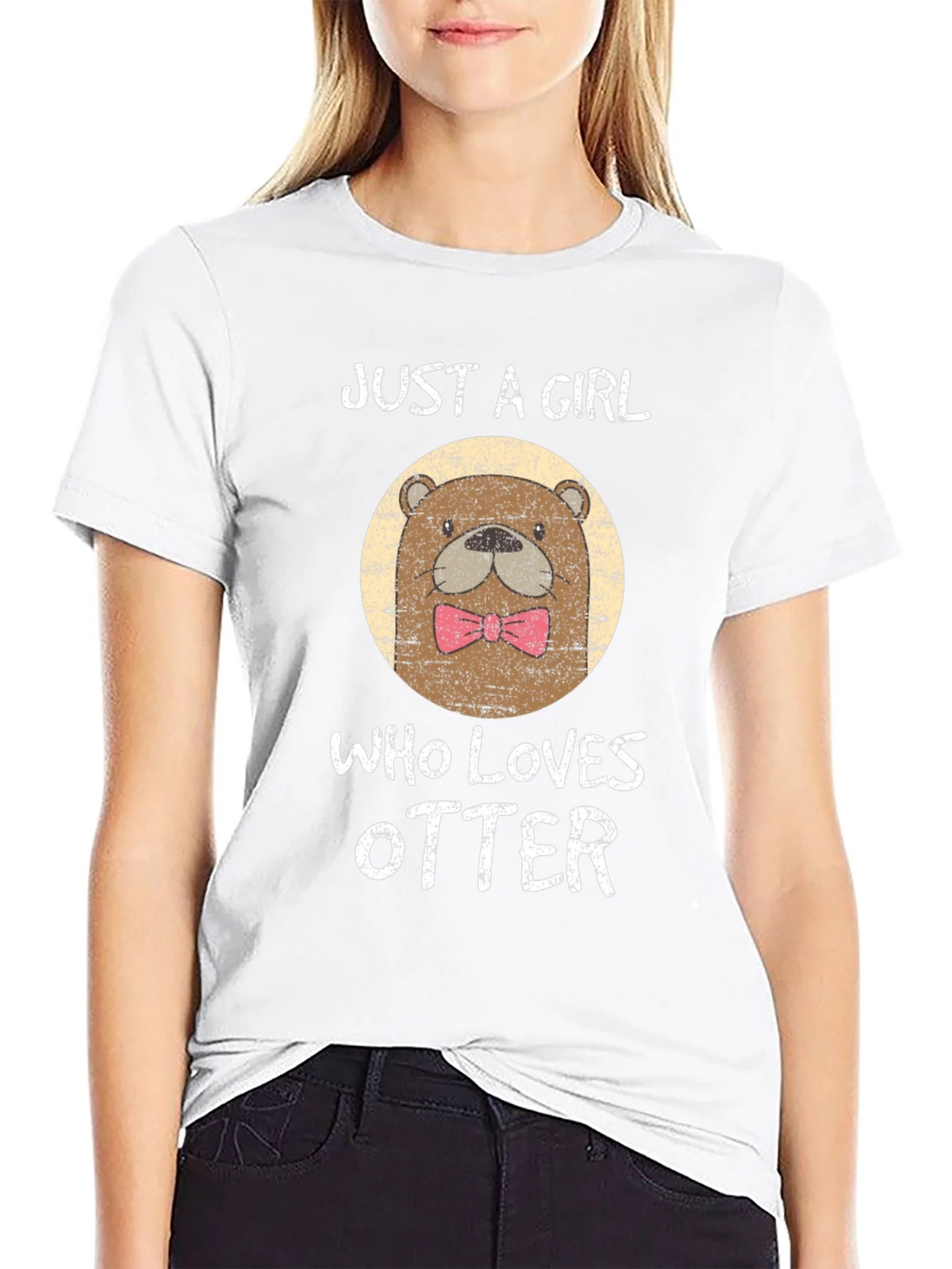 Just a Girl Who Loves Otters Black T-Shirt product image 8