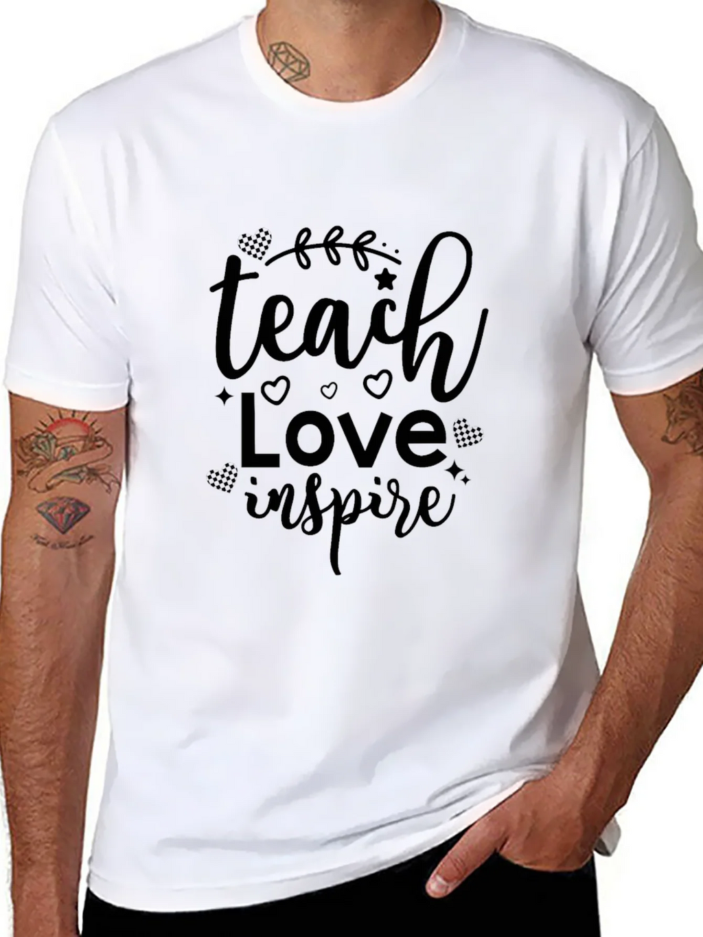 Teach Love Inspire Black Graphic Tee product image 7