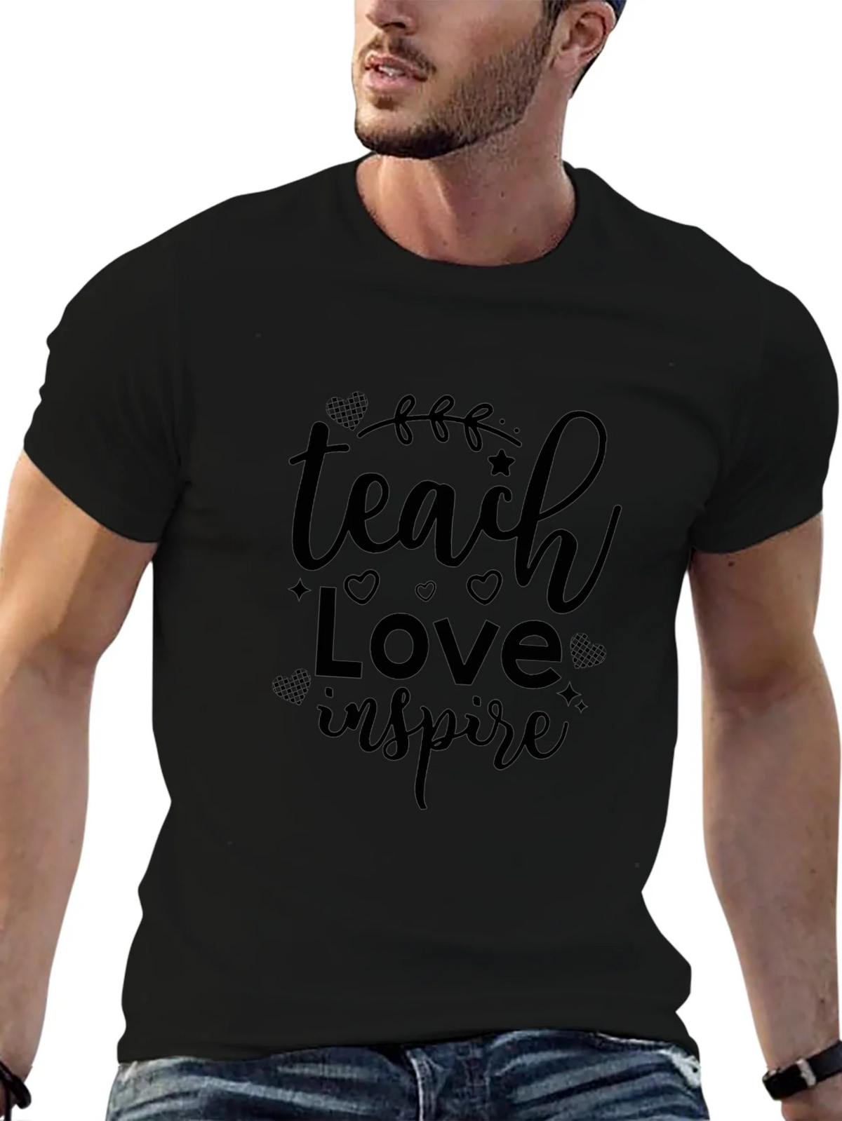 Teach Love Inspire Black Graphic Tee product image 6