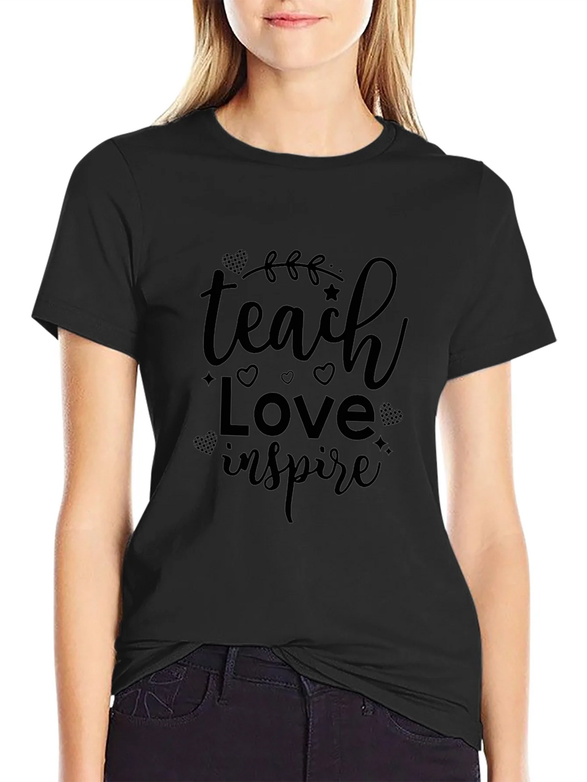 Teach Love Inspire Black Graphic Tee product image 2