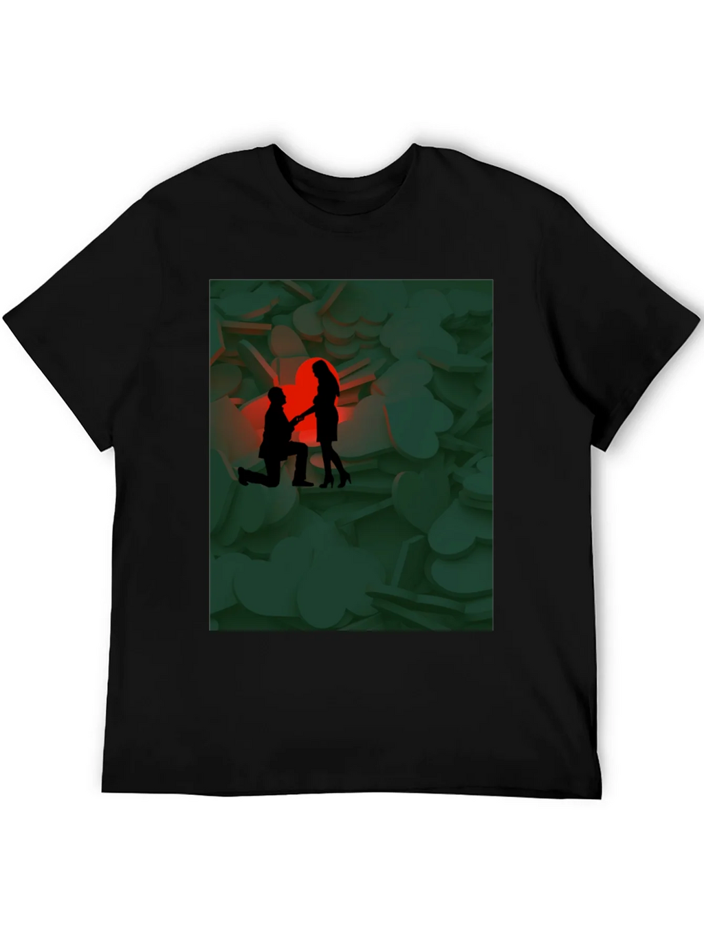 Romantic Proposal Graphic Tee - Stylish Black T-Shirt product image 3