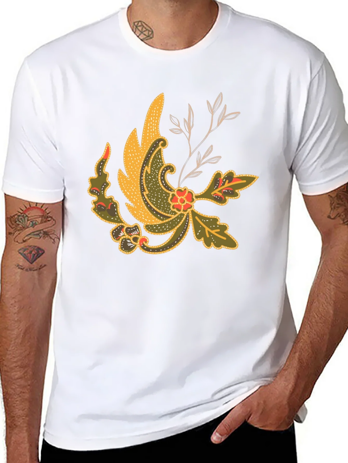 Batik Style Graphic Tee - Black Cotton Blend product image 3