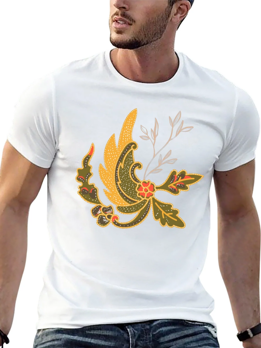 Batik Style Graphic Tee - Black Cotton Blend product image 6