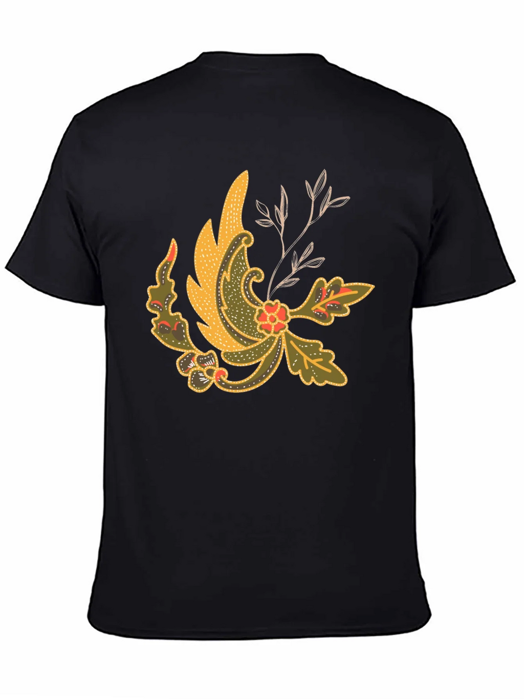 Batik Style Graphic Tee - Black Cotton Blend product image 1
