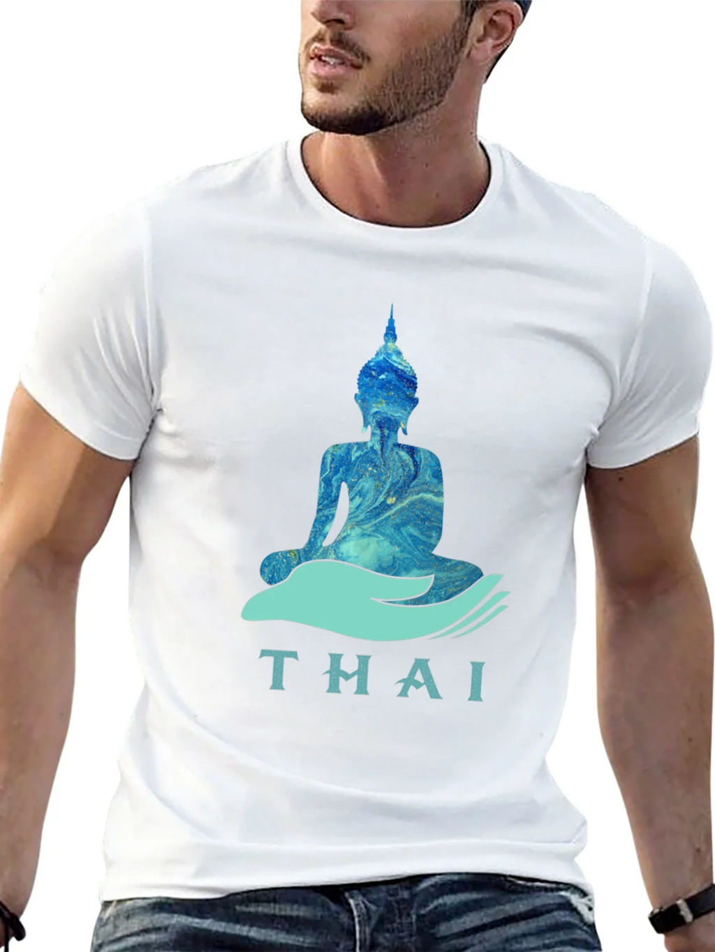 Thai Buddha Graphic T-Shirt - Black product image 10