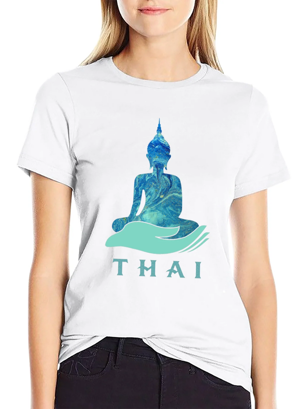 Thai Buddha Graphic T-Shirt - Black product image 7