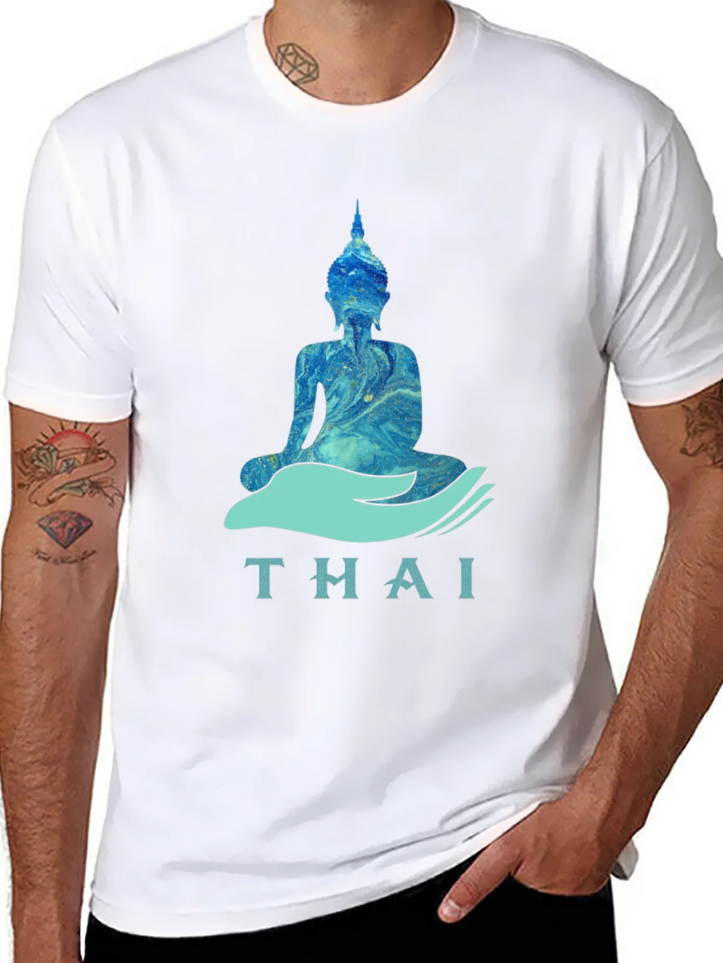 Thai Buddha Graphic T-Shirt - Black product image 6