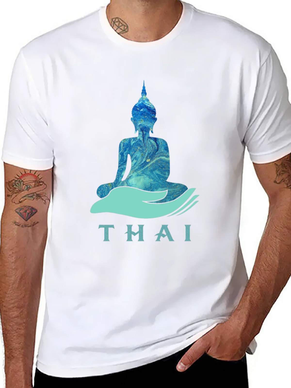Thai Buddha Graphic T-Shirt - Black product image 6