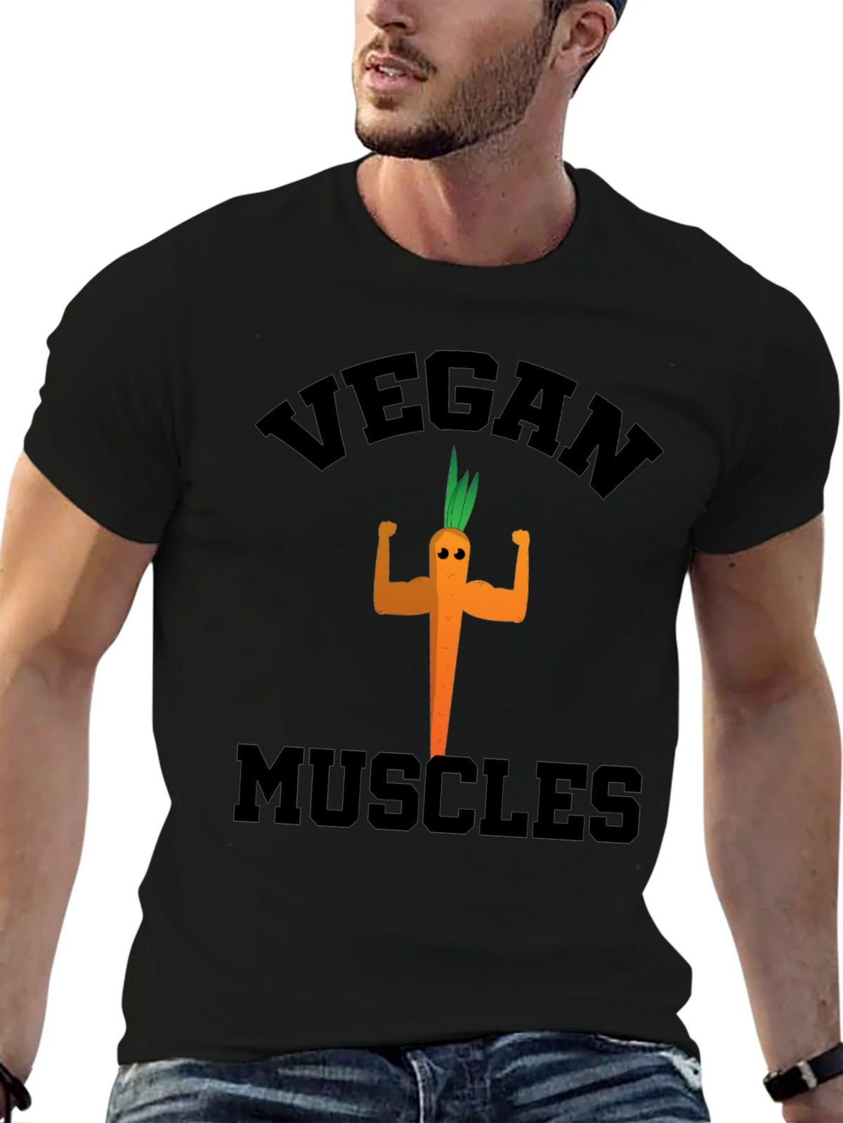 Vegan Muscles Black Graphic Tee product image 4