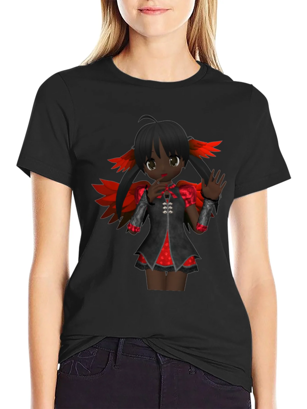Anime Girl Graphic Tee - Dark Fantasy Style product image 2
