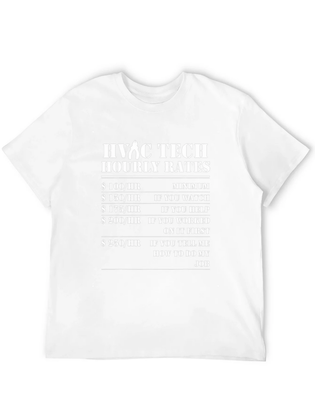 HVAC Tech Hourly Rates T-Shirt - Funny Job Tee product image 11