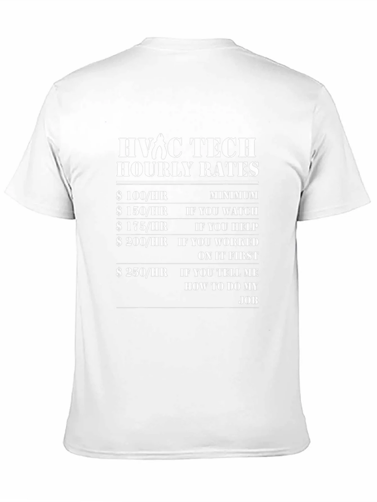 HVAC Tech Hourly Rates T-Shirt - Funny Job Tee product image 10