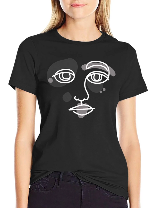 Abstract Face Graphic Tee - Modern Art Style T-Shirt product image 1