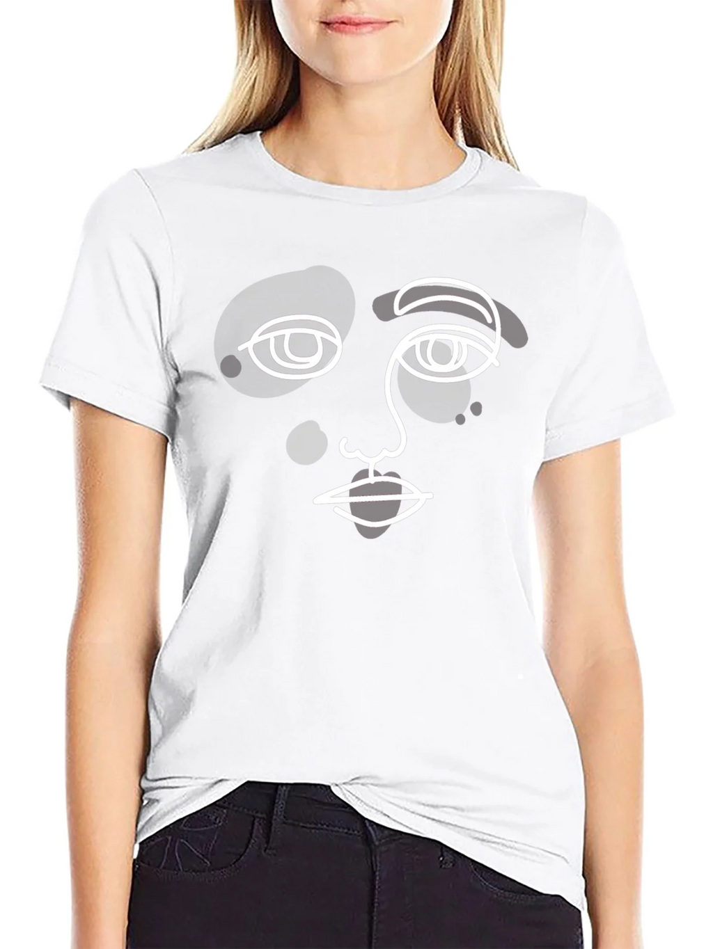 Abstract Face Graphic Tee - Modern Art Style T-Shirt product image 5
