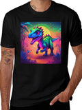 Dinosaur Graphic Print Crew Neck T-Shirt product image 1