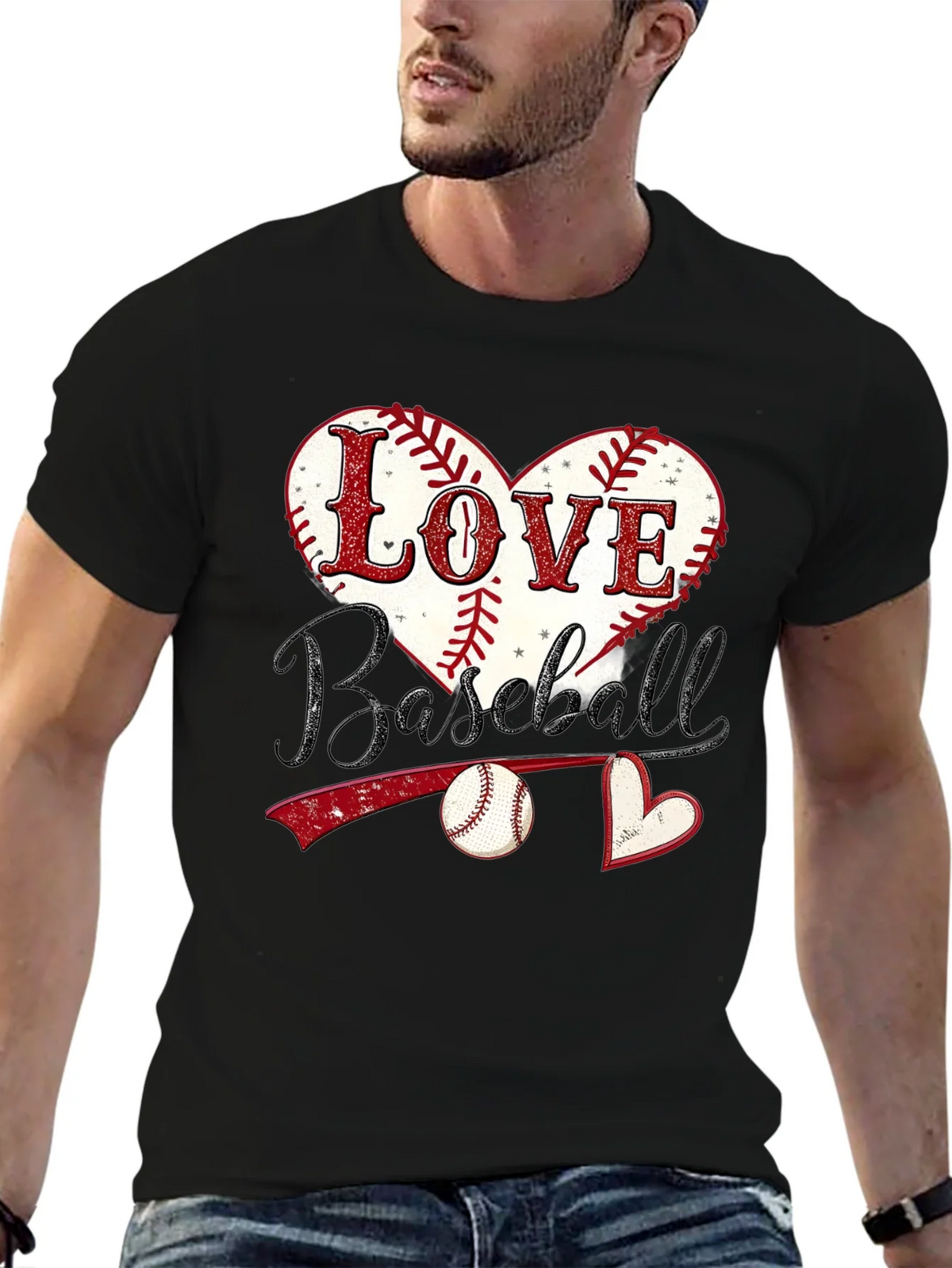 Love Baseball Graphic T-Shirt product image 6