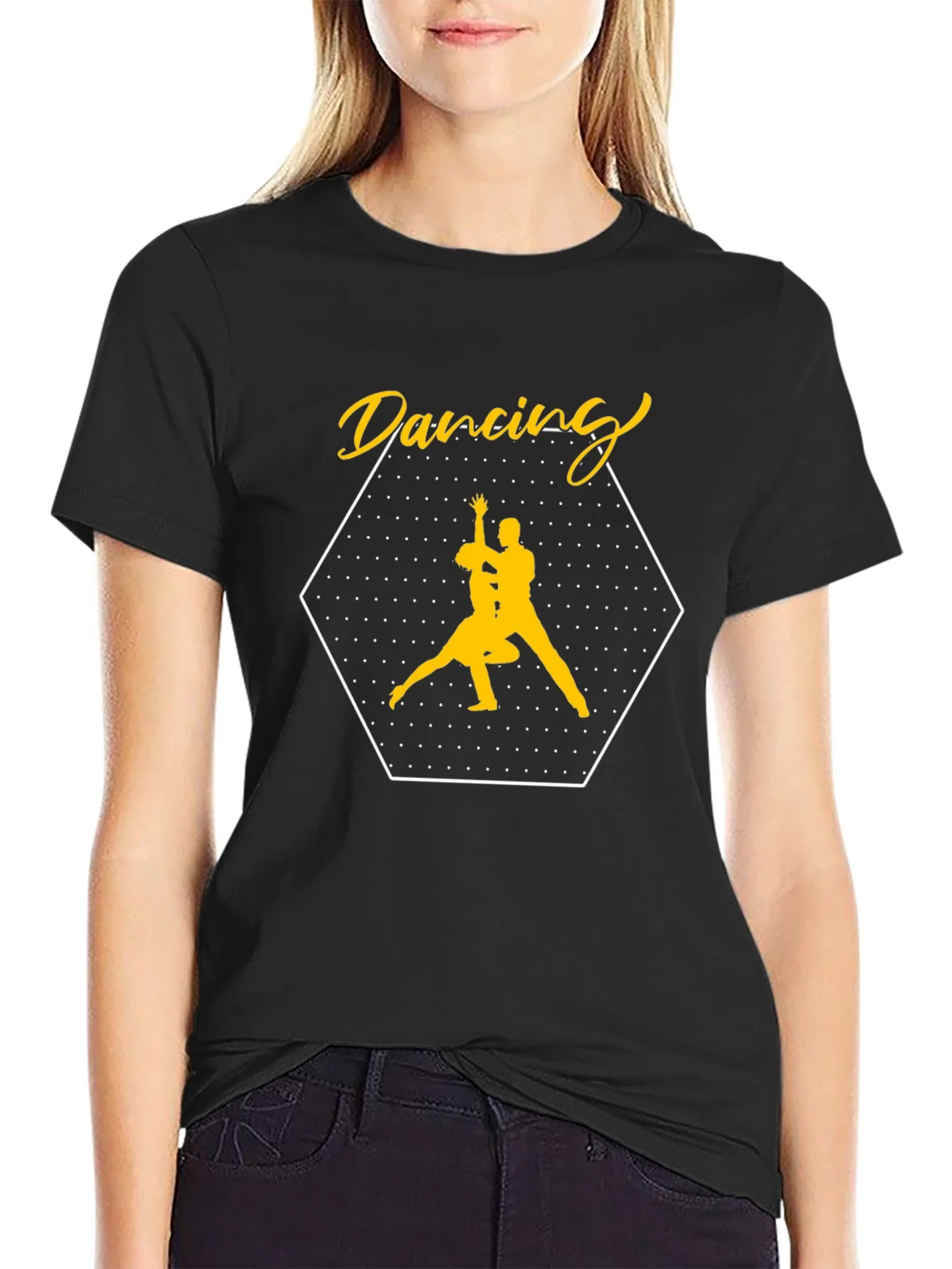 Dancing Couple Graphic Tee - Stylish Black T-Shirt product image 2