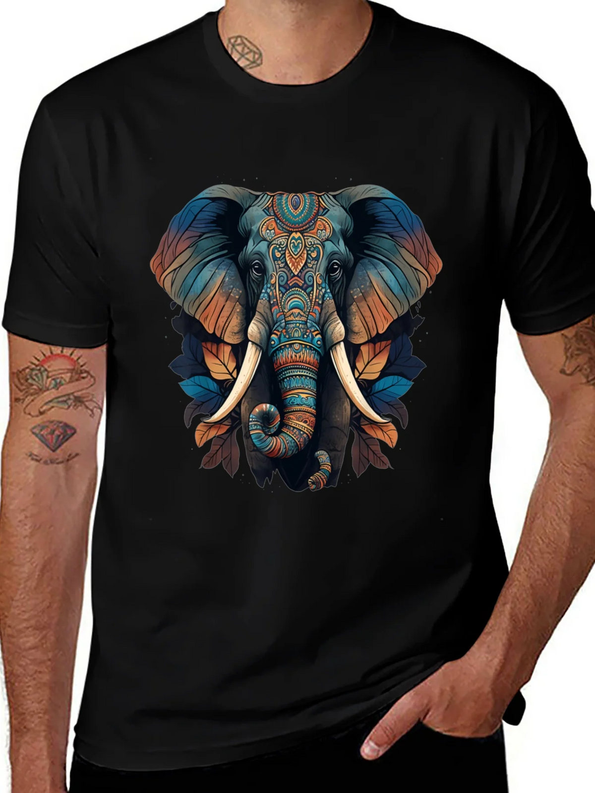 Elephant Graphic Print T-Shirt - Stylish Mens Tee product image 1