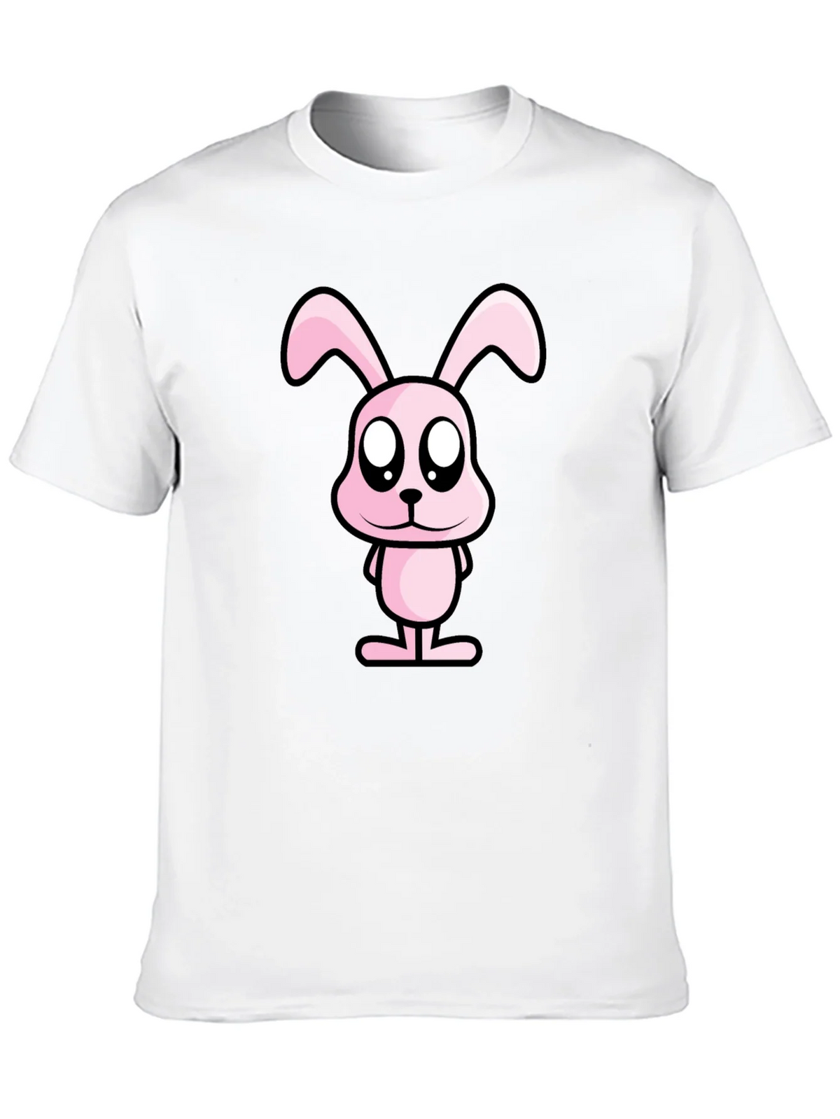 Pink Bunny Graphic Tee - Black Cotton Casual Shirt product image 9