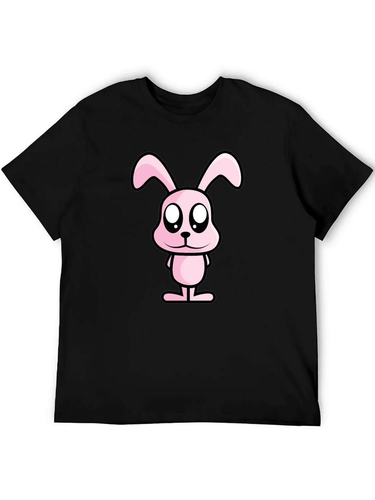 Pink Bunny Graphic Tee - Black Cotton Casual Shirt product image 5