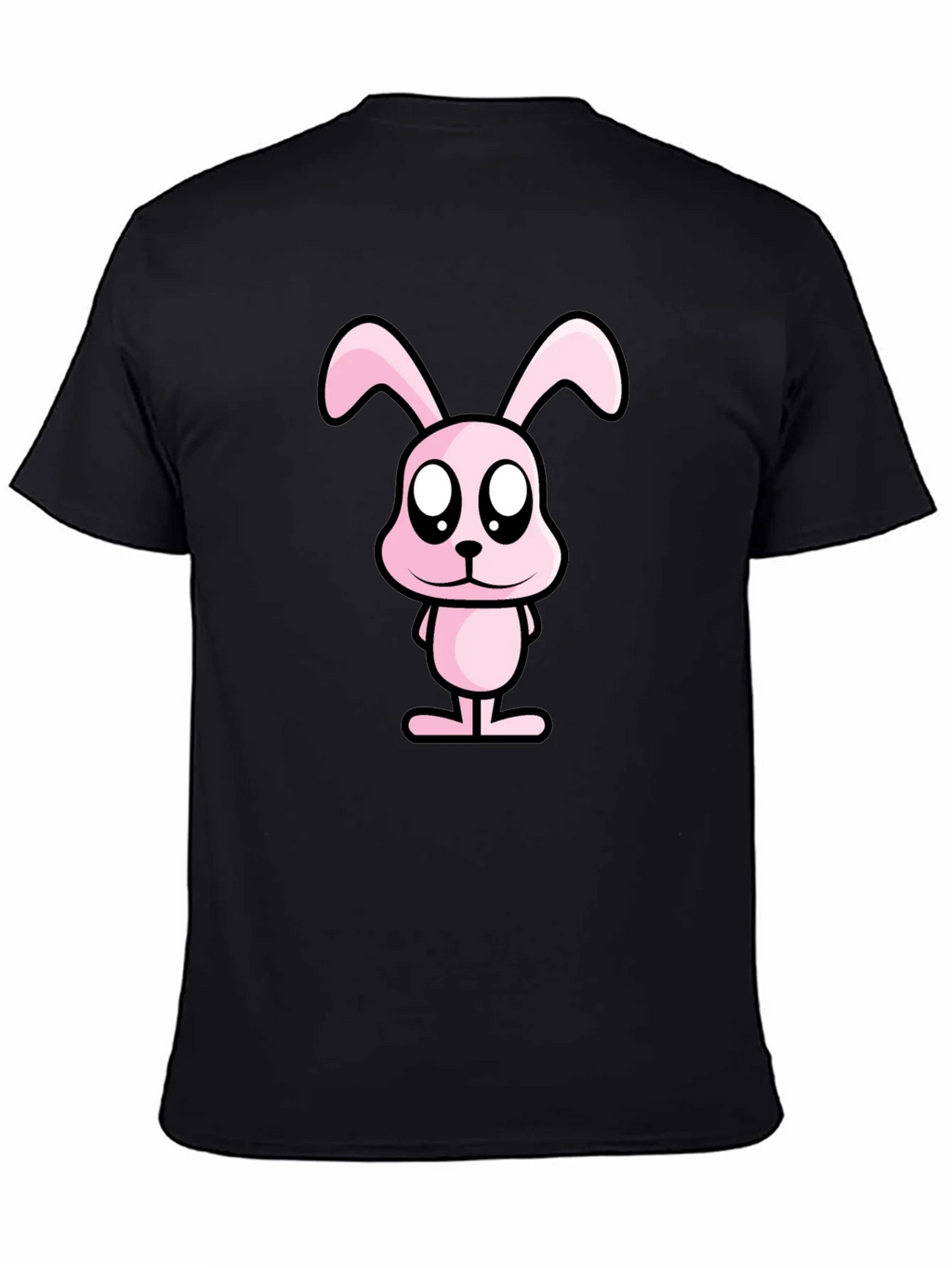 Pink Bunny Graphic Tee - Black Cotton Casual Shirt product image 4