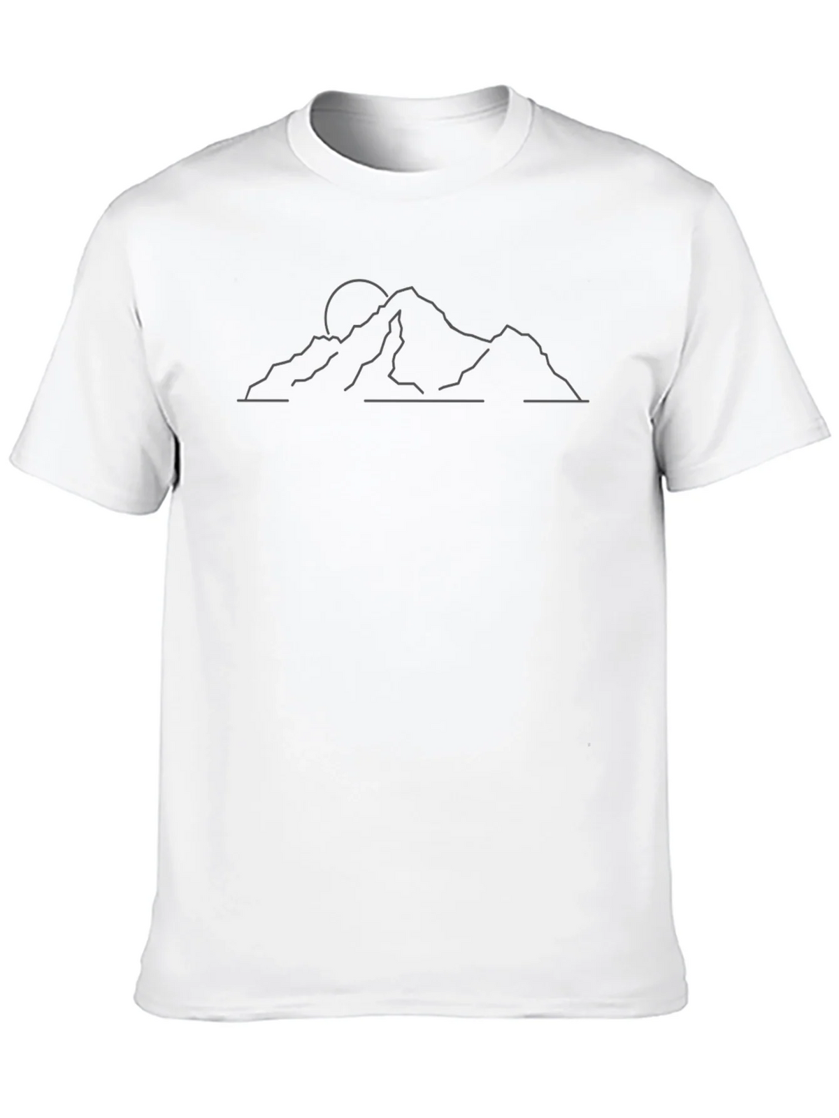 Minimalist Mountain Line Art Black T-Shirt product image 9