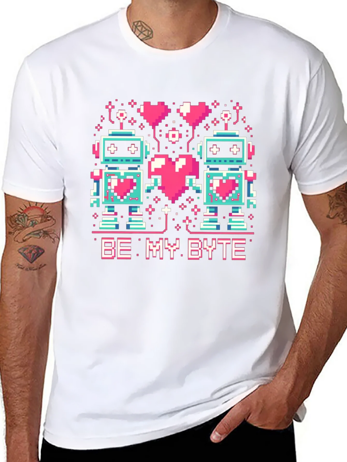 Be My Byte Robot Valentines Day T-Shirt product image 6