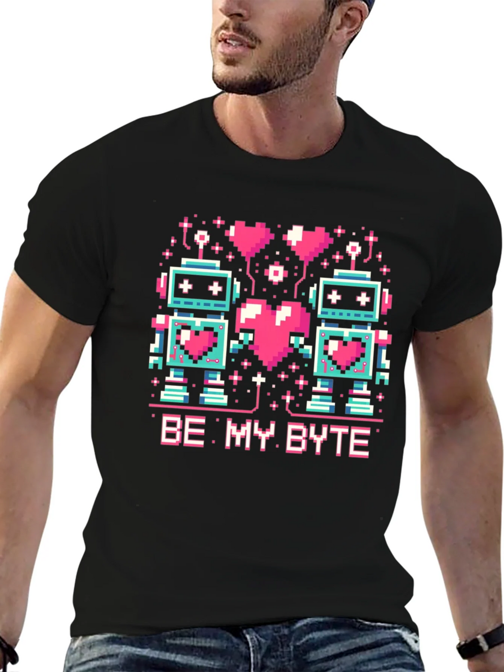 Be My Byte Robot Valentines Day T-Shirt product image 5