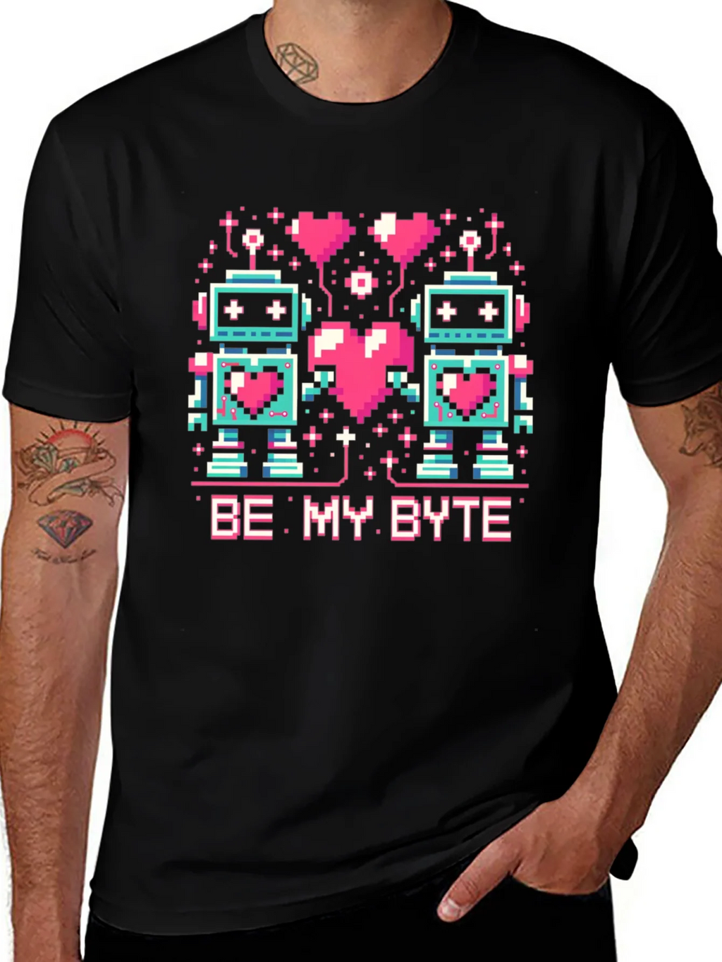 Be My Byte Robot Valentines Day T-Shirt product image 1