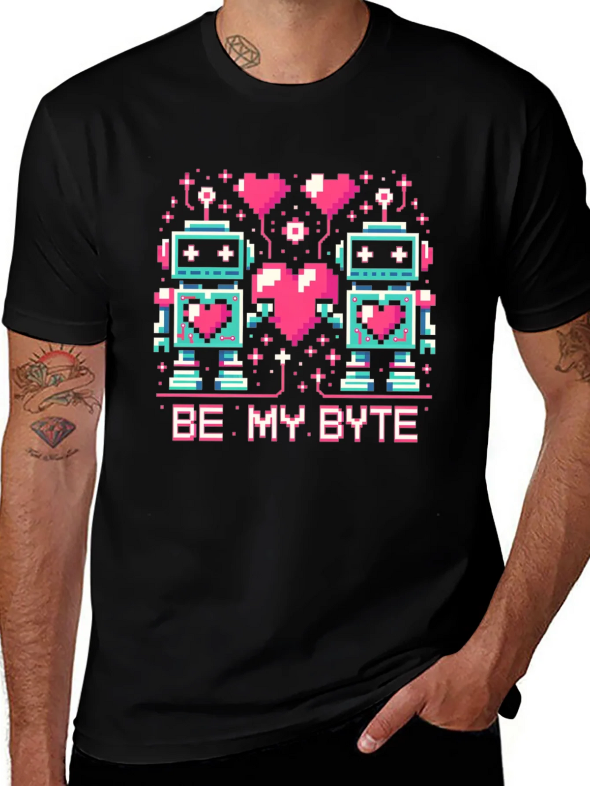 Be My Byte Robot Valentines Day T-Shirt product image 1