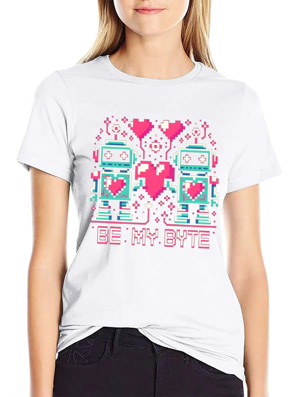 Be My Byte Robot Valentines Day T-Shirt product image 7