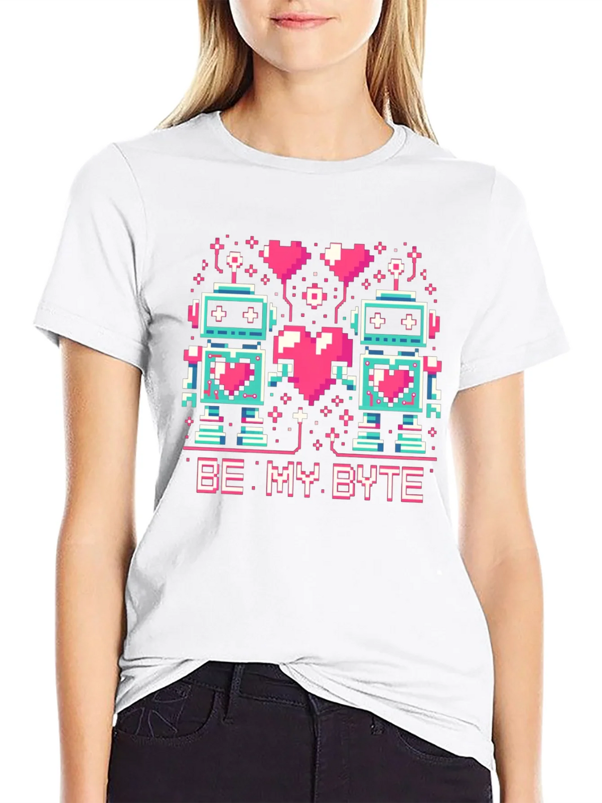 Be My Byte Robot Valentines Day T-Shirt product image 7