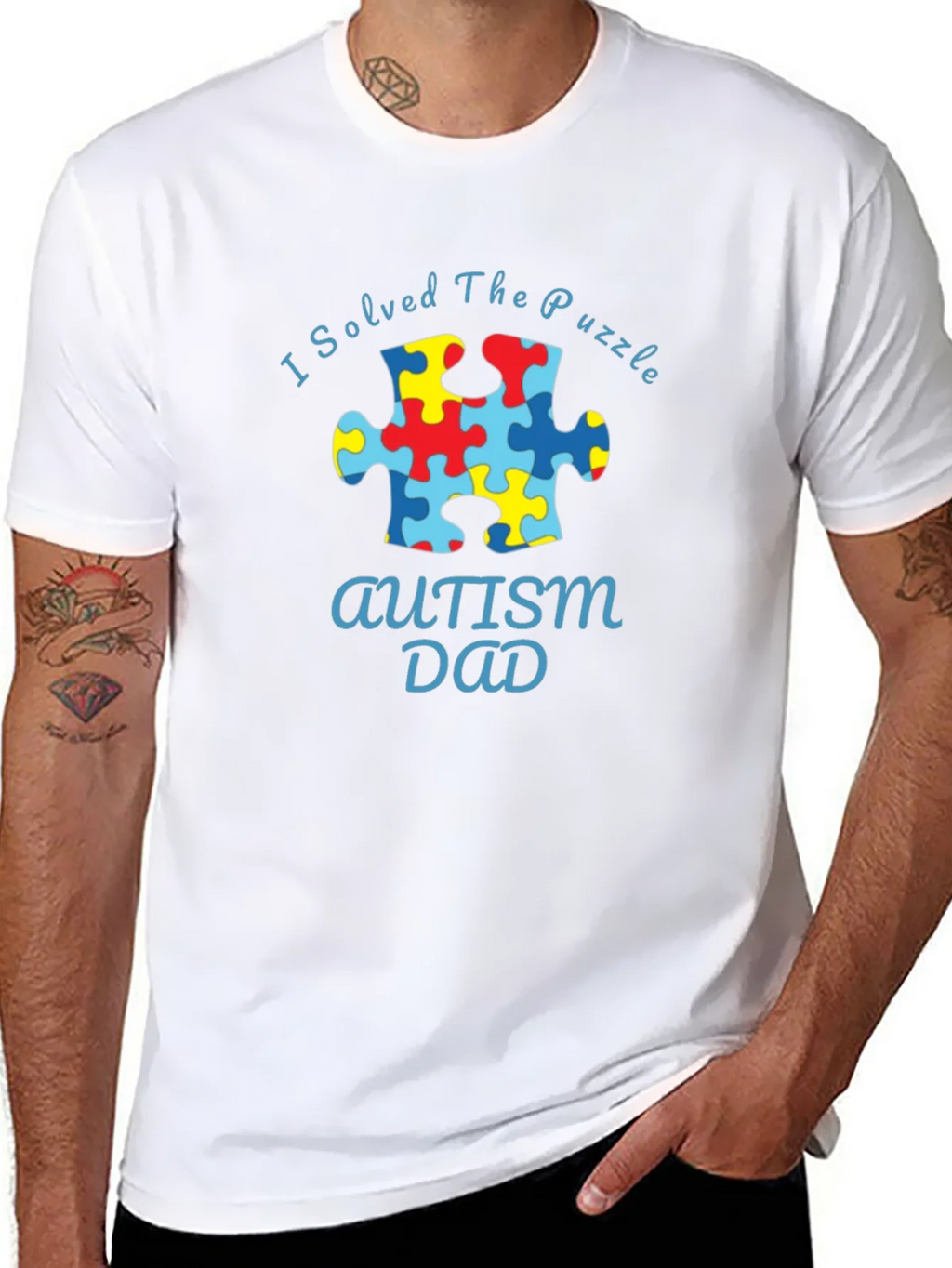 Autism Dad Puzzle Piece T-Shirt product image 7