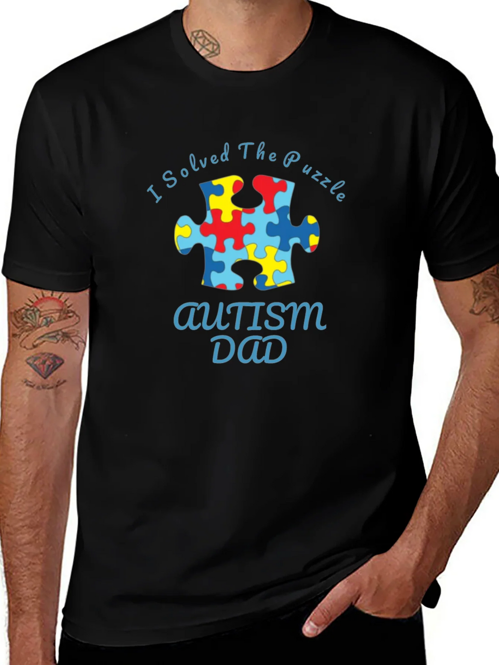 Autism Dad Puzzle Piece T-Shirt product image 1