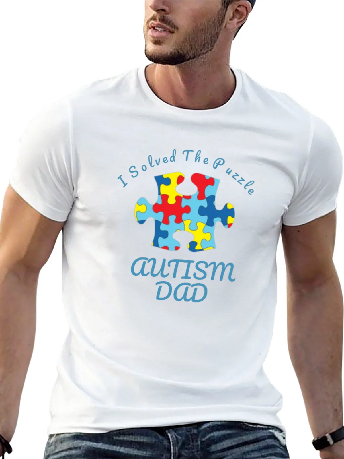 Autism Dad Puzzle Piece T-Shirt product image 12