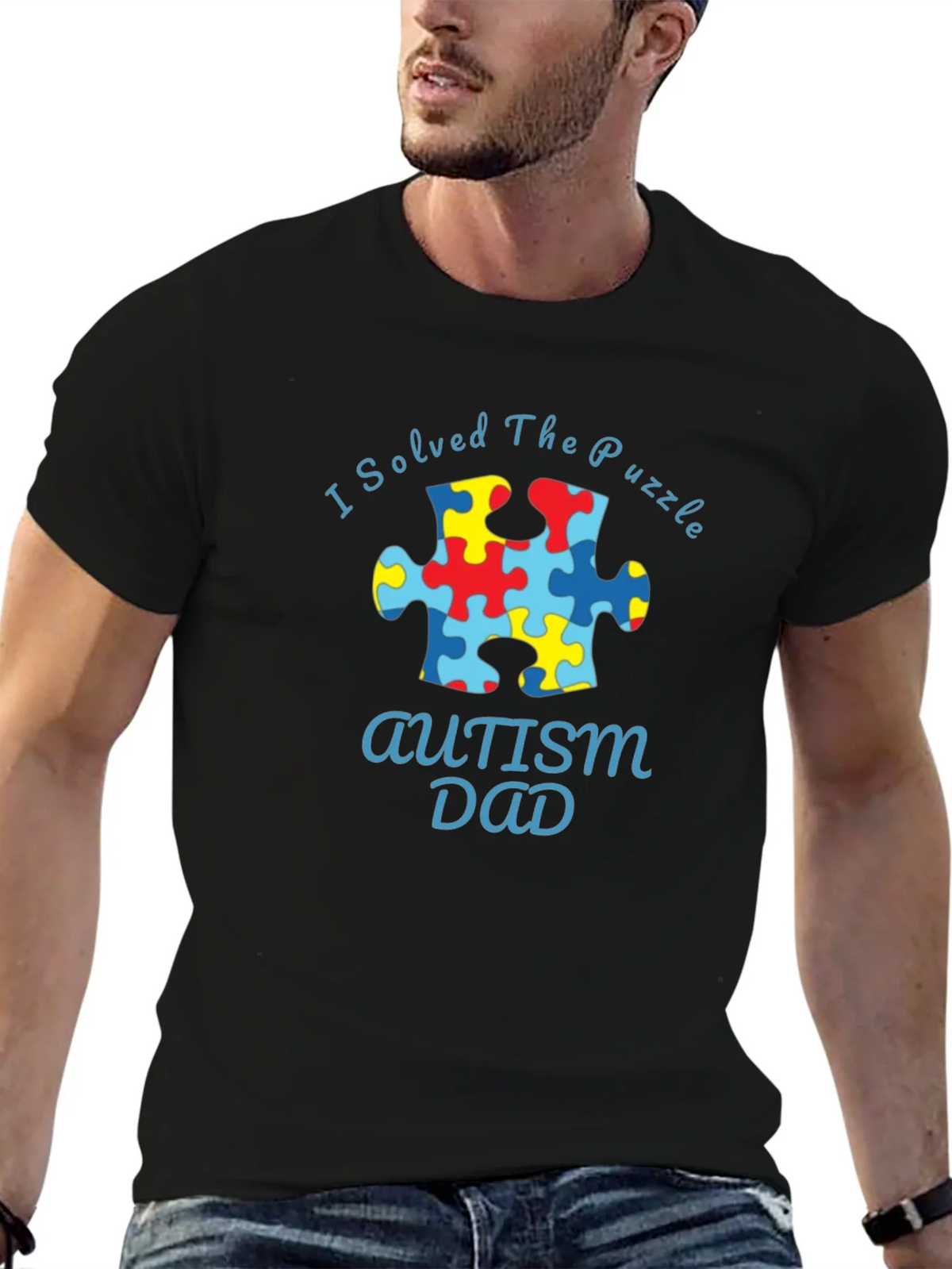 Autism Dad Puzzle Piece T-Shirt product image 6