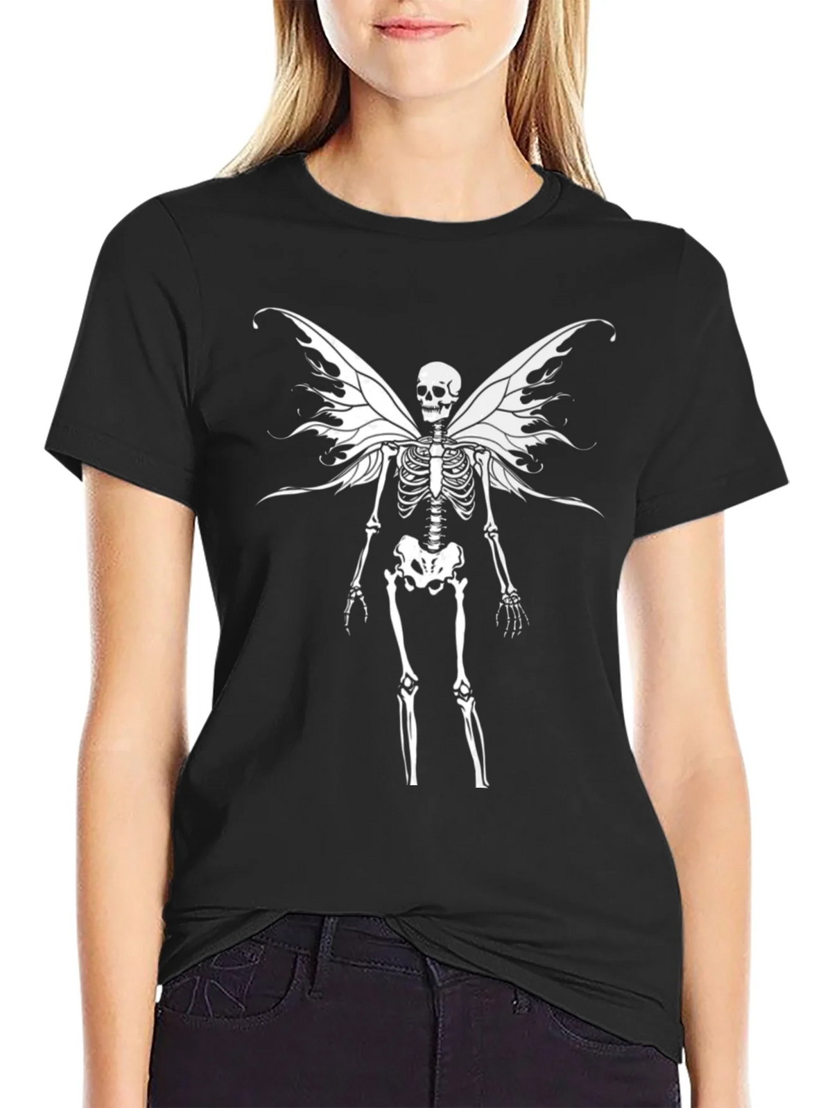 Skeleton Fairy Wings Graphic T-Shirt product image 2
