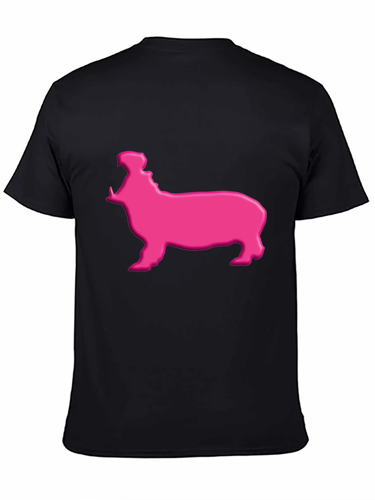 Pink Hippo Graphic Tee - Black Cotton Blend Shirt product image 4
