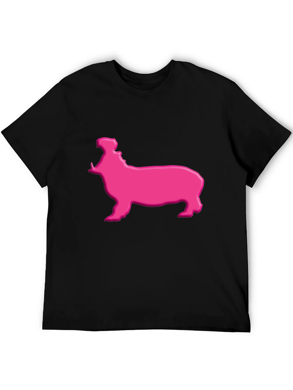 Pink Hippo Graphic Tee - Black Cotton Blend Shirt product image 5