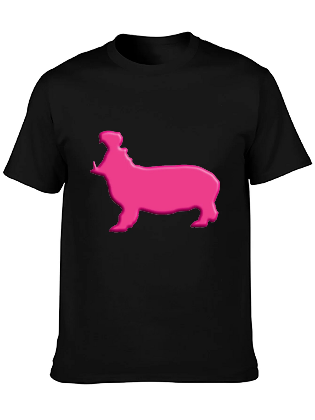 Pink Hippo Graphic Tee - Black Cotton Blend Shirt product image 3