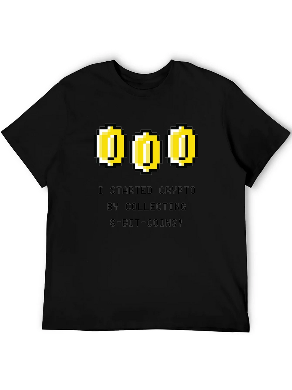 Crypto 8-Bit Coin Black T-Shirt product image 5