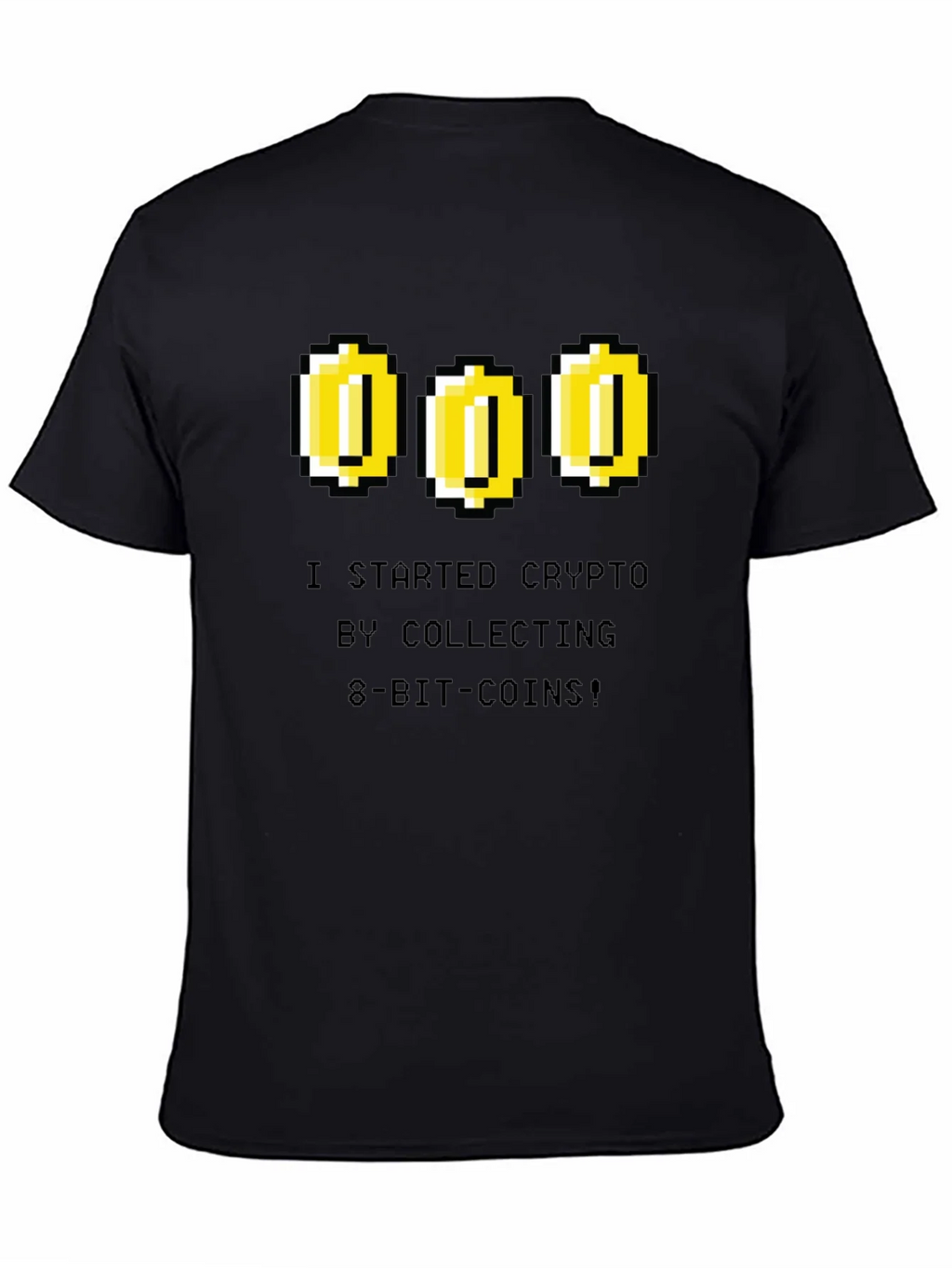 Crypto 8-Bit Coin Black T-Shirt product image 4